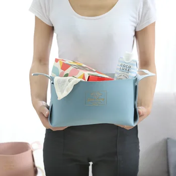 Laundry Basket Storage Sundries Cosmetics Storage Bag Cube Box Folding Cosmetics Desktop Handy Leather Case Makeup Storage
Laundry Basket Storage Sundries Cosmetics Storage Bag Cube Box Folding Cosmetics Desktop Handy Leather Case Makeup Storage