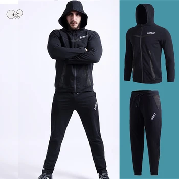 2020 Spring Men's 2 Pieces Running Set Breathable Quick Dry Sportswear Tracksuit Clothing Hooded Jacket+Pants Sport Suit Male
2020 Spring Men's 2 Pieces Running Set Breathable Quick Dry Sportswear Tracksuit Clothing Hooded Jacket+Pants Sport Suit Male