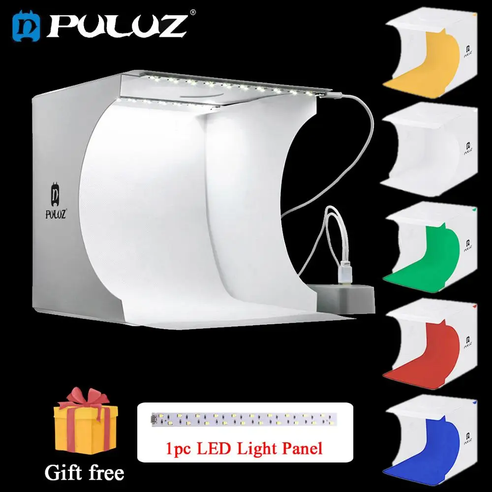 Складной мини-бокс для студийной фотосъемки PULUZ софтбокс 20*20 см с черным и белым
