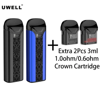 

Original Uwell Crown Pod Kit E Cig With 1250mah Vape Mod 3ml Crown Refillable Cartridge VS Uwell Caliburn Pod Vaporizer