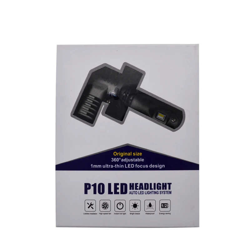 HIDLT 1 Set Mini Size P10 9012 HIR2 LED Headlight Bulbs All In One Design As 11 Original Lamps Turbo Fan 35W 6000K White 5200LM (1)