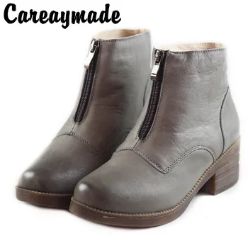 Careaymade-Front zipper retro ins Martin boots Autumn and Winter velveted Korean version British high heel leather boots
Careaymade-Front zipper retro ins Martin boots Autumn and Winter velveted Korean version British high heel leather boots