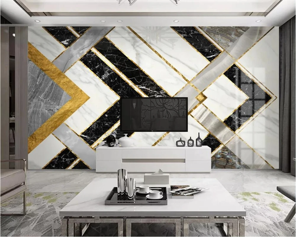 beibehang Custom modern minimalist geometric marble pattern gold line TV background wall papers home decor wallpaper
beibehang Custom modern minimalist geometric marble pattern gold line TV background wall papers home decor wallpaper
