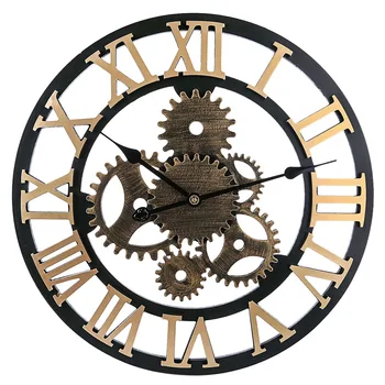 58cm Retro Style Six Gear Mute Wall Clock for Home Decor - Golden Roman Numerals 
58cm Retro Style Six Gear Mute Wall Clock for Home Decor - Golden Roman Numerals