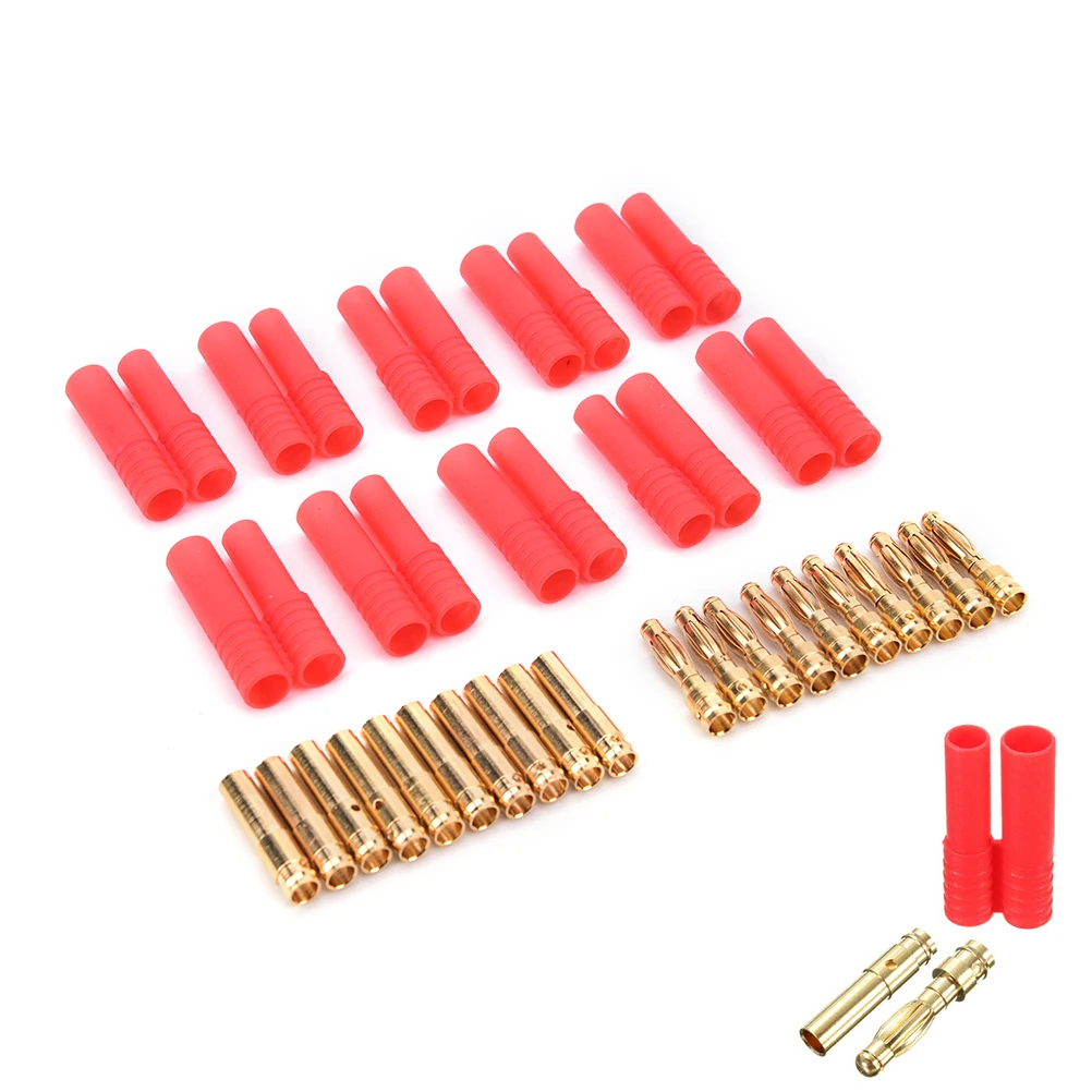 4mm HXT Banana Plugs with Red Housing for RC Connector Socket AM-1009C Gold Plated Banana Plug 10 Sets
4mm HXT Banana Plugs with Red Housing for RC Connector Socket AM-1009C Gold Plated Banana Plug 10 Sets