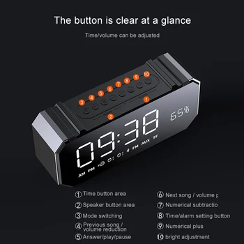Alarm Colck 10W Bluetooth Wireless Speaker FM Radio LCD Mirror Display Desktop Colck NK-Shopping
Alarm Colck 10W Bluetooth Wireless Speaker FM Radio LCD Mirror Display Desktop Colck NK-Shopping