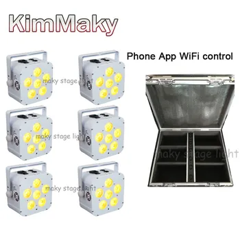 6 pieces +case 6x18W Quad LED Par battery wireless dmx 2.4G With App control for stand truss 
6 pieces +case 6x18W Quad LED Par battery wireless dmx 2.4G With App control for stand truss