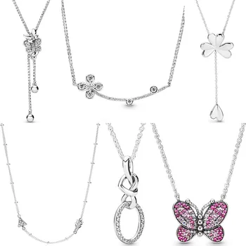 Knotted Heart Lucky Four-leaf Clover Dazzling & Dancing Butterflies Necklace For Women Gift Pandora Jewelry 925 Sterling Silver
Knotted Heart Lucky Four-leaf Clover Dazzling & Dancing Butterflies Necklace For Women Gift Pandora Jewelry 925 Sterling Silver