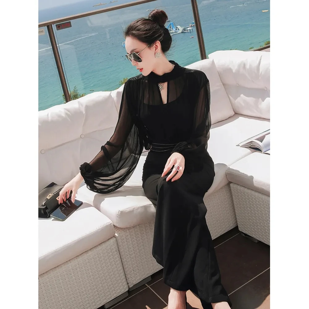 New Summer Women's Suits Set Fashion Chiffon Mesh Blouse Shirt Tops + Long Legs Pant Ladies Elegant Two Pieces Suit
New Summer Women's Suits Set Fashion Chiffon Mesh Blouse Shirt Tops + Long Legs Pant Ladies Elegant Two Pieces Suit