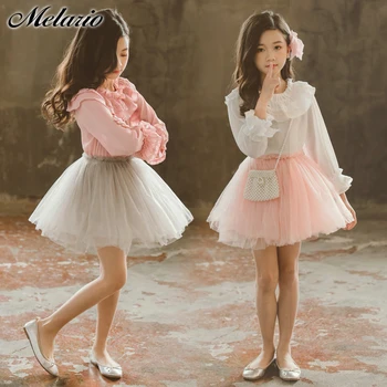 Melario Fashion Princess Clothing Set Girls Blouse Solid Lace Skirt Two Piece Girl Set Spring Autumn School Teenage Skirt Sets 
Melario Fashion Princess Clothing Set Girls Blouse Solid Lace Skirt Two Piece Girl Set Spring Autumn School Teenage Skirt Sets
