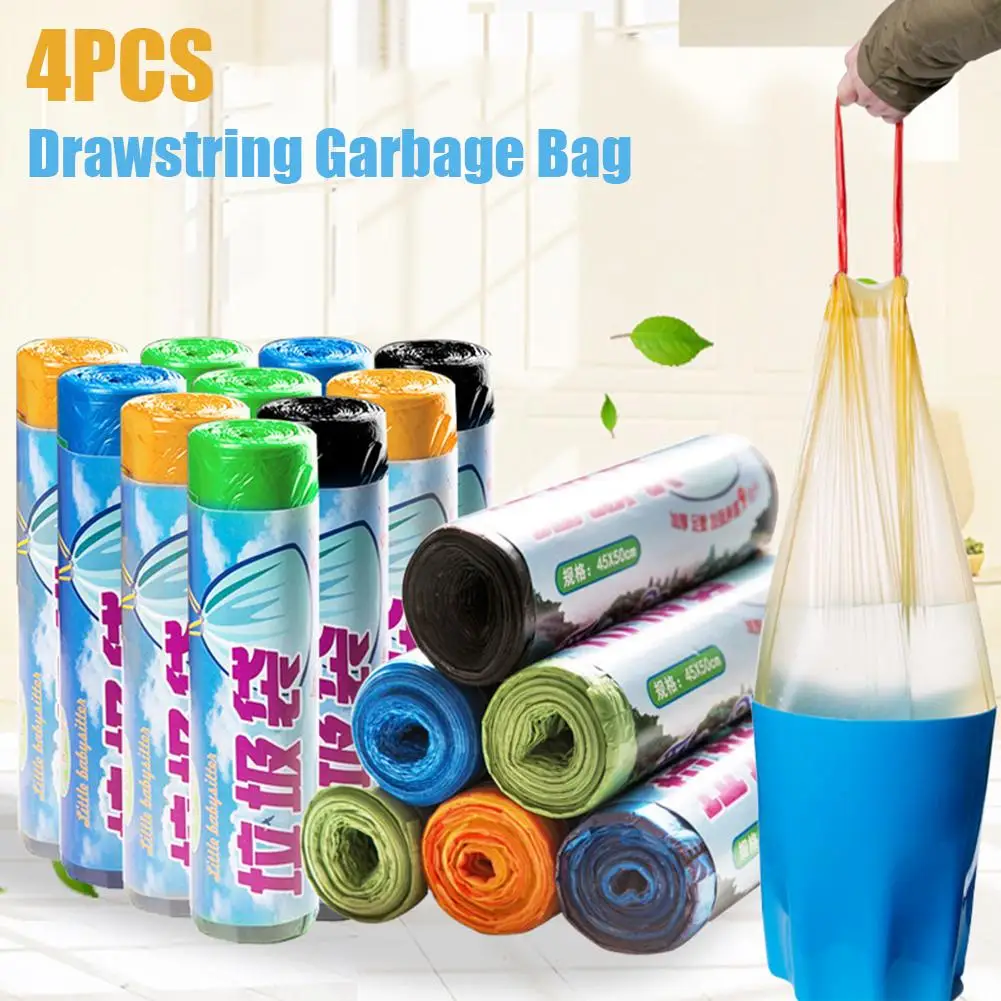 4pcs Drawstring Waste Bags Portable Hand-held Automatic Closing Thicken Reusable Kitchen Garbage Storage Bag
4pcs Drawstring Waste Bags Portable Hand-held Automatic Closing Thicken Reusable Kitchen Garbage Storage Bag