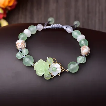 Original Exquisite Light Green Crystal Synthetic Flower Bracelet Statement Golden Sand Coloured Glaze Personal Bracelet
Original Exquisite Light Green Crystal Synthetic Flower Bracelet Statement Golden Sand Coloured Glaze Personal Bracelet