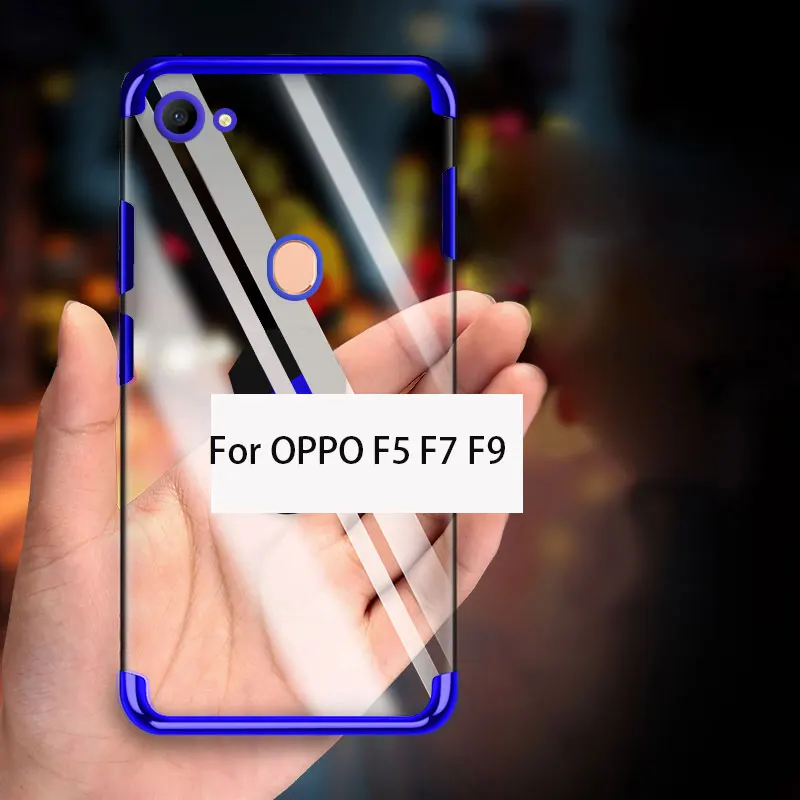Гальванизированный чехол для OPPO F5 силиконовый ударопрочный A73 F7 F9 Coque 100% |