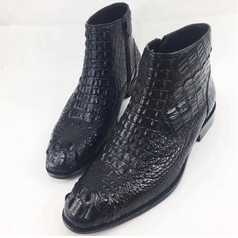 Authentic Real Crocodile Skin Handmade Low-top Men Winter Boots 100% Genuine Alligator Leather Round Toe Male Black Ankle Boots
Authentic Real Crocodile Skin Handmade Low-top Men Winter Boots 100% Genuine Alligator Leather Round Toe Male Black Ankle Boots