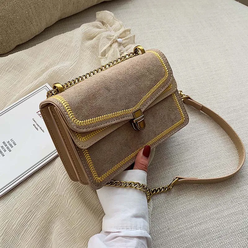 Фото Женские кожаные сумки через плечо сумка-мессенджер с цепочкой роскошные и
