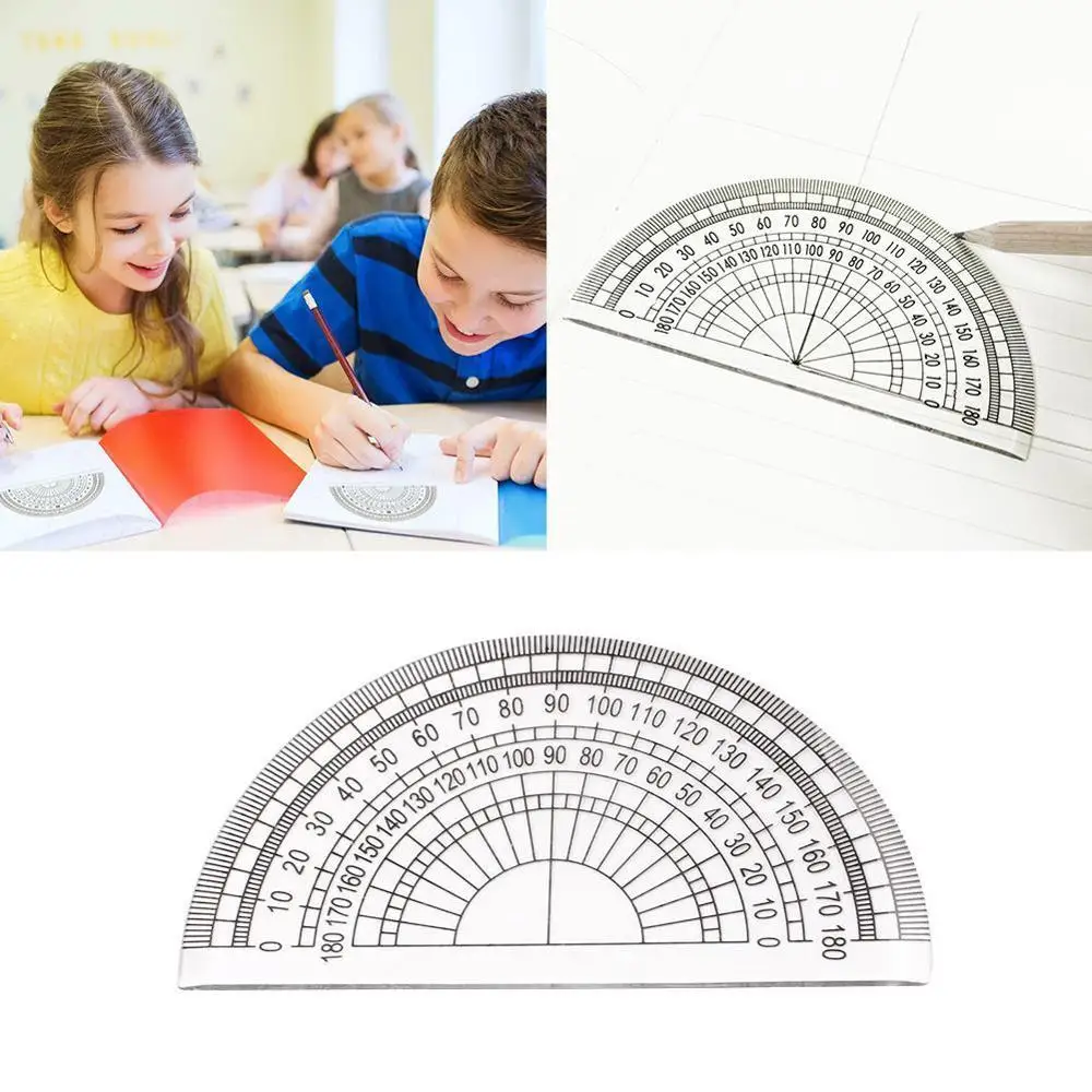 10pcs Single Semicircular Protractor Transparent Plastic Protractor Student Painting Tool Triangle Ruler Angle Measuring Tool
10pcs Single Semicircular Protractor Transparent Plastic Protractor Student Painting Tool Triangle Ruler Angle Measuring Tool