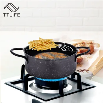 TTLIFE Black 20cm Tempura Deep Fryer Frying Pots with Basket Kitchen Utensils for Home Cooking Utensils for Outdoor Picnic
TTLIFE Black 20cm Tempura Deep Fryer Frying Pots with Basket Kitchen Utensils for Home Cooking Utensils for Outdoor Picnic