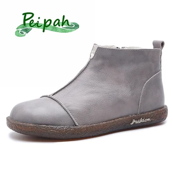 PEIPAH Botas Mujer 2020 Autumn Winter Women's Genuine Leather Shoes Woman Ankle Boots Female Casual Flat With Zip Scarpe Donna
PEIPAH Botas Mujer 2020 Autumn Winter Women's Genuine Leather Shoes Woman Ankle Boots Female Casual Flat With Zip Scarpe Donna