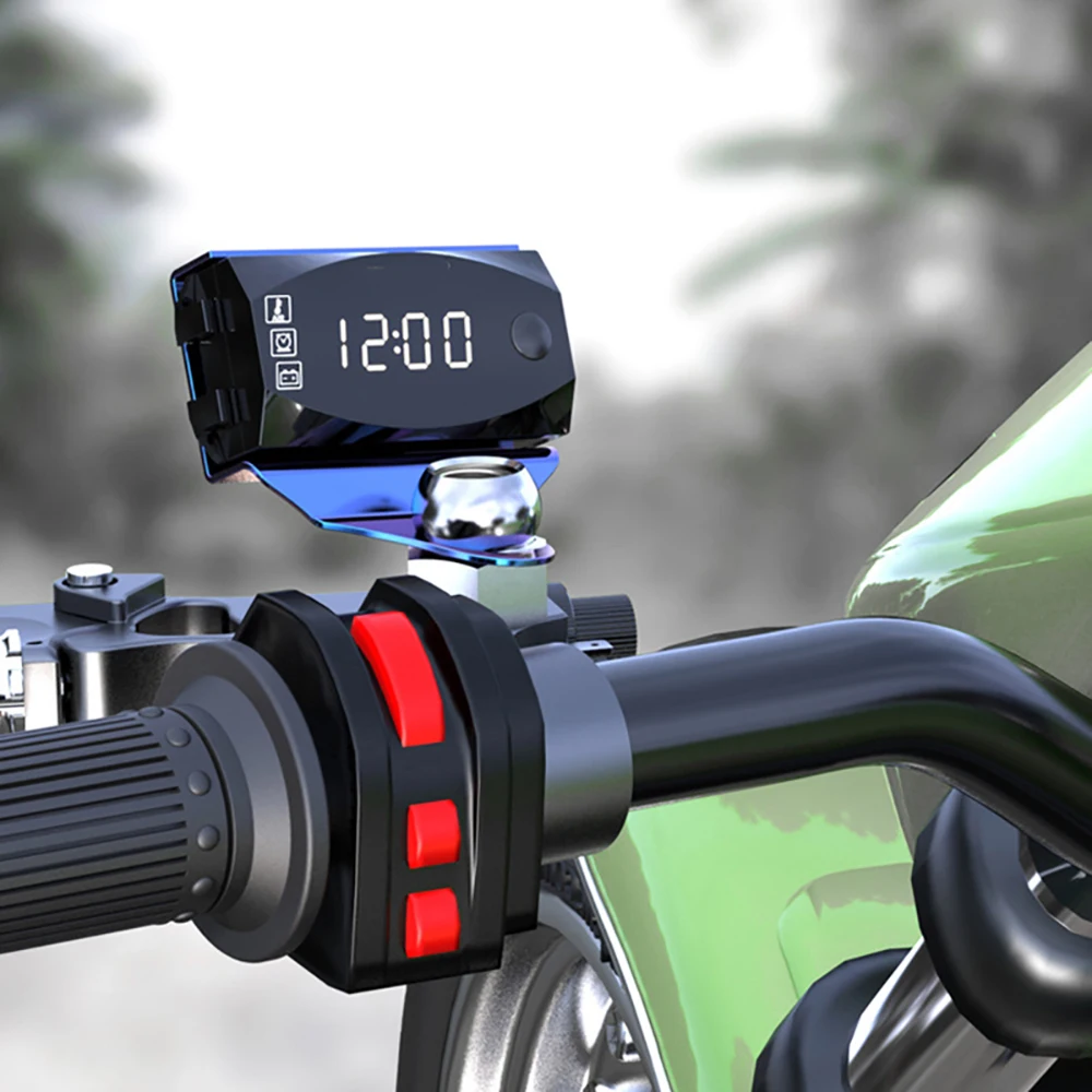 Universal Digital Display Motorcycle Electronic Clock Thermometer Voltmeter Three-In-One IP67 Waterproof Dust-proof LED Watch
Universal Digital Display Motorcycle Electronic Clock Thermometer Voltmeter Three-In-One IP67 Waterproof Dust-proof LED Watch