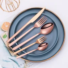 Kitchen Tableware Rose Gold Dinnerware Set 5Pcs Set Stainless Steel Cutlery Set 18/10 Forks Spoons Knives Silverware Flatware Kitchen Tableware Rose Gold Dinnerware Set 5Pcs Set Stainless Steel Cutlery Set 18/10 Forks Spoons Knives Silverware Flatware