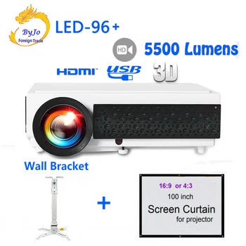 Poner Saund LED96+ LED Projector With curtain and stand 1080P 5500lumens HDMI 1280x800 Home theater system 3D proyector Full HD
Poner Saund LED96+ LED Projector With curtain and stand 1080P 5500lumens HDMI 1280x800 Home theater system 3D proyector Full HD