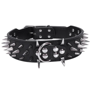 Leather Spiked Studded Dog Collar 2" Wide, 25 Spikes 44 Studs, Pit Bull, Boxer-Black M
Leather Spiked Studded Dog Collar 2" Wide, 25 Spikes 44 Studs, Pit Bull, Boxer-Black M