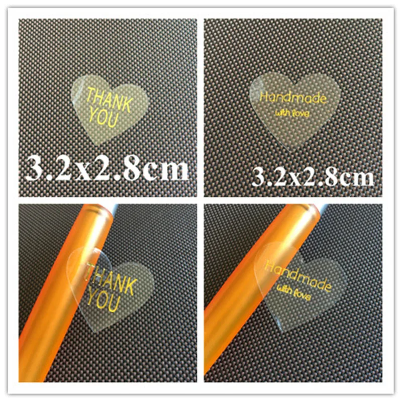 400Pcs 3.2x2.8cm Heart Transparent PVC Sticker Labels Gilding Handmade Thank You Seal Stickers For Festival Note Candy Gift Box
400Pcs 3.2x2.8cm Heart Transparent PVC Sticker Labels Gilding Handmade Thank You Seal Stickers For Festival Note Candy Gift Box