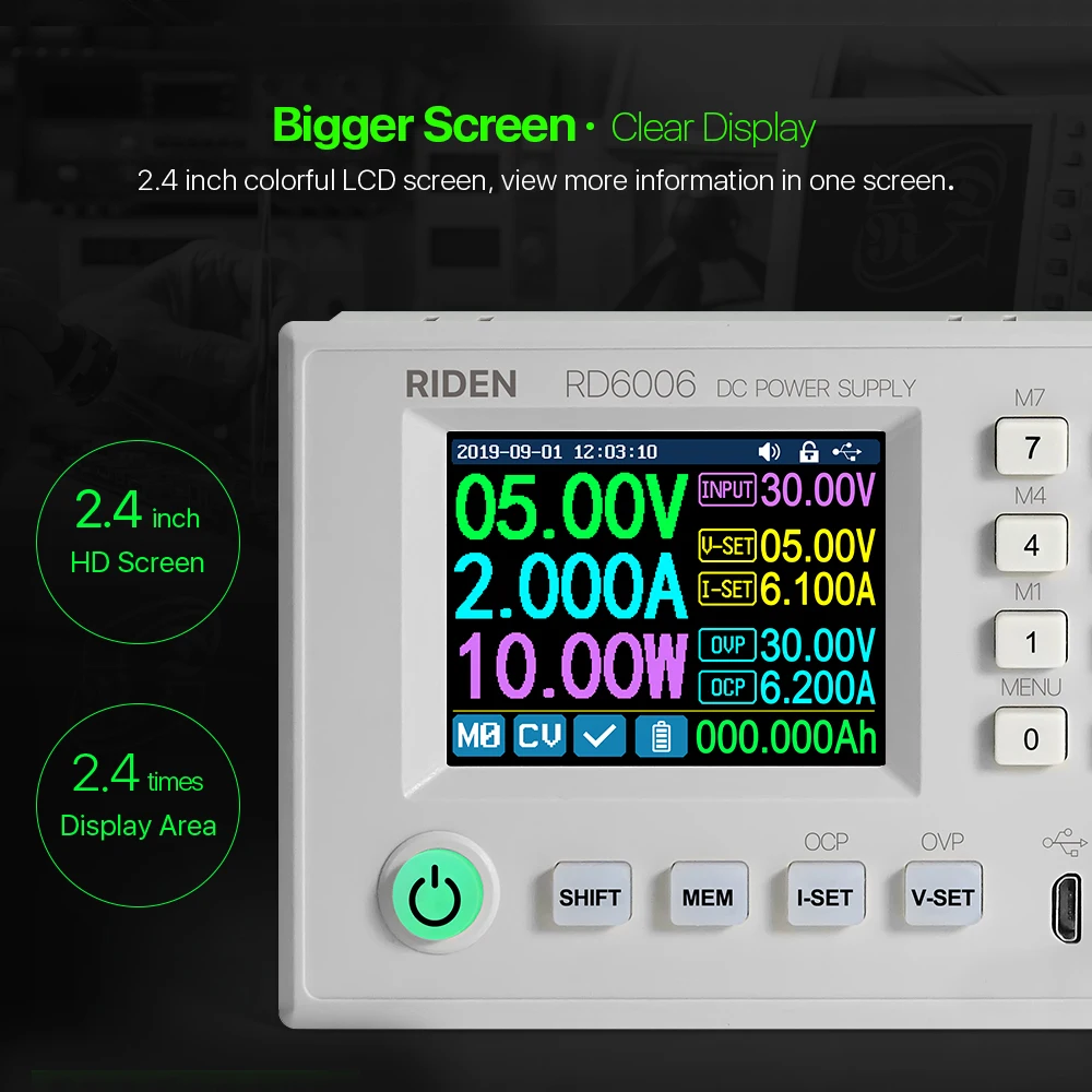 RD6006 USB WIFI DC-DC Voltage Current Step-down Power Supply Module Buck Voltage Converter Voltmeter 60V 5A
RD6006 USB WIFI DC-DC Voltage Current Step-down Power Supply Module Buck Voltage Converter Voltmeter 60V 5A