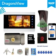 Dragonwi fi intercom com bloqueio dragondragonsview 7 Polegada wifi sistema de intercomunicação telefone da porta vídeo wirelesss campainha câmera bloqueio eletrônico(China)