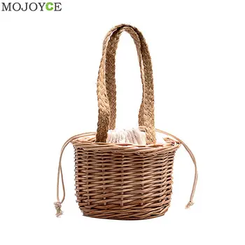 Women Boho Straw Woven Basket Totes Bag Summer Female Rattan Beach Handbag Purse Bohemian Summer Straw Handbag 
Women Boho Straw Woven Basket Totes Bag Summer Female Rattan Beach Handbag Purse Bohemian Summer Straw Handbag