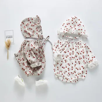 2020 Spring Baby Kids Cute Cherry Print Rompers With Hats Girls Sweet Spring Autumn Infant Toddler Candy Color Clothes
2020 Spring Baby Kids Cute Cherry Print Rompers With Hats Girls Sweet Spring Autumn Infant Toddler Candy Color Clothes