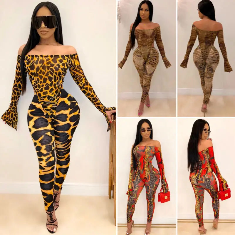 Fashion Women Off Shoulder Leopard Print Jumpsuit Romper Tops Pants Clubwear Clothes Two Piece Set
Fashion Women Off Shoulder Leopard Print Jumpsuit Romper Tops Pants Clubwear Clothes Two Piece Set