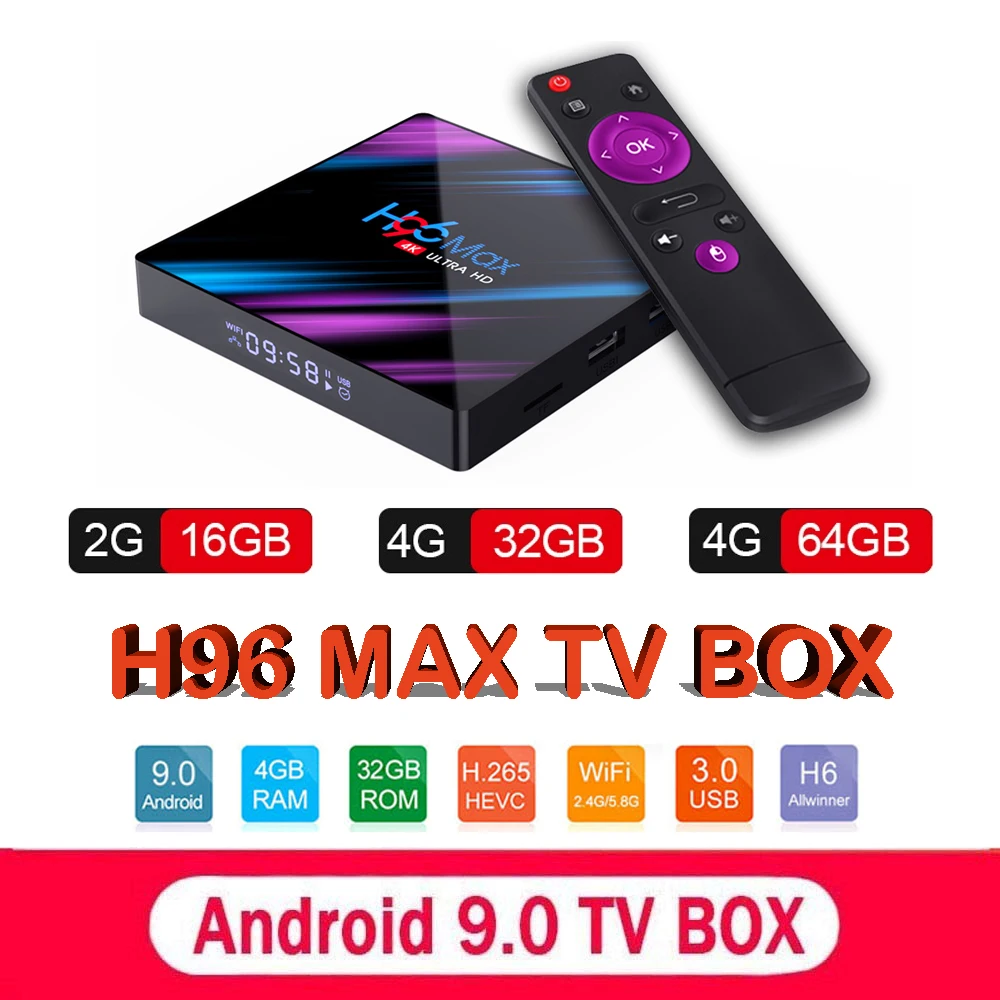 H96 MAX RK3318 Smart TV Box Android 9.0 4GB 64GB Media player Google Voice Assistant Netflix Youtube H96MAX 2GB16GB set top box
H96 MAX RK3318 Smart TV Box Android 9.0 4GB 64GB Media player Google Voice Assistant Netflix Youtube H96MAX 2GB16GB set top box