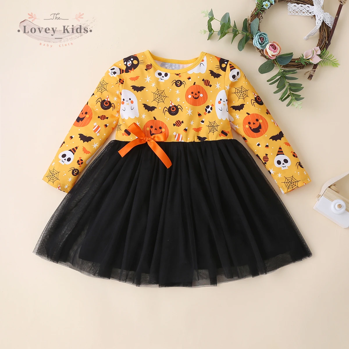 2020 Halloween Baby Girl Dresses Sweet Halloween Pumpkin Pattern Round Long Sleeve Tutu Mesh Patchwork Mini Dresses Costume
2020 Halloween Baby Girl Dresses Sweet Halloween Pumpkin Pattern Round Long Sleeve Tutu Mesh Patchwork Mini Dresses Costume