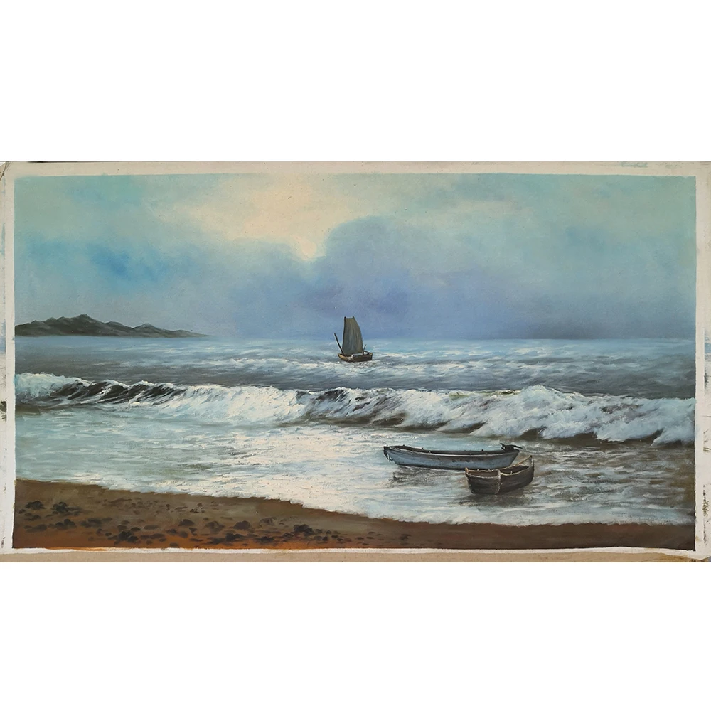The Coastal Beach Seascape with boat and Wave Landscape Art Oil Painting on Canvas Handpaint
The Coastal Beach Seascape with boat and Wave Landscape Art Oil Painting on Canvas Handpaint