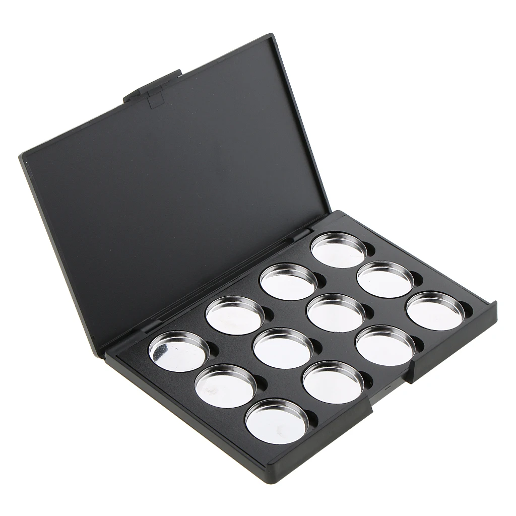 Empty Magnetic Palette Box for Eyeshadow Powder Highlighter Contour Lipstick Makeup Case with 12 Tin Pans
