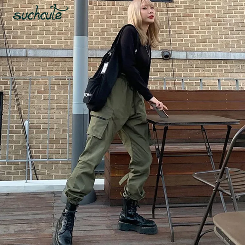SUCHCUTE Cargo Pants For Women Pantalon Femme Autumn Winter 2019 Patchwork Pockage Women's Trousers Gothic Harajuku Harem Pants
SUCHCUTE Cargo Pants For Women Pantalon Femme Autumn Winter 2019 Patchwork Pockage Women's Trousers Gothic Harajuku Harem Pants