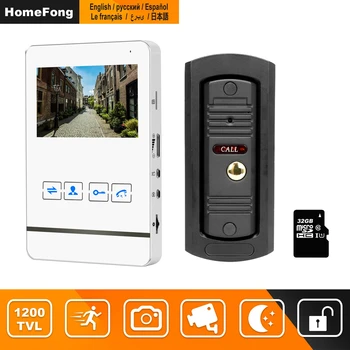 HomeFong 4 Inch Wired Video Door Phone Door Intercom System for Home Security Kit Support Motion Detection Night Vision 1200TVL
HomeFong 4 Inch Wired Video Door Phone Door Intercom System for Home Security Kit Support Motion Detection Night Vision 1200TVL