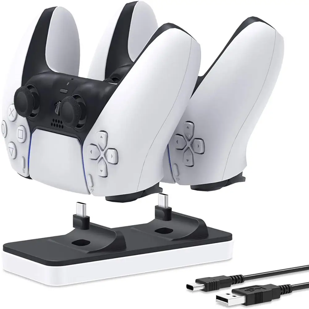 Charger for PS5 Wireless Controller Charging Station with Dual Detachable USB C Ports, Charger Stand Dock for Sony Playstation 5
Charger for PS5 Wireless Controller Charging Station with Dual Detachable USB C Ports, Charger Stand Dock for Sony Playstation 5