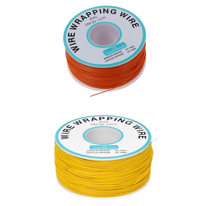 2 Pcs PCB Solder Orange Flexible 30AWG Wire Wrapping Wrap 0.5Mm Outside Dia 0.25Mm Core Dia, 1 Pcs 1000Ft & 1 Pcs 820Ft
2 Pcs PCB Solder Orange Flexible 30AWG Wire Wrapping Wrap 0.5Mm Outside Dia 0.25Mm Core Dia, 1 Pcs 1000Ft & 1 Pcs 820Ft