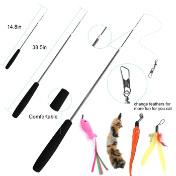 Kitten Cat Teasing Feather Toy With Interactive Fun Exerciser Feather And Plastic Interactive Pet Cat Feather Toy
Kitten Cat Teasing Feather Toy With Interactive Fun Exerciser Feather And Plastic Interactive Pet Cat Feather Toy