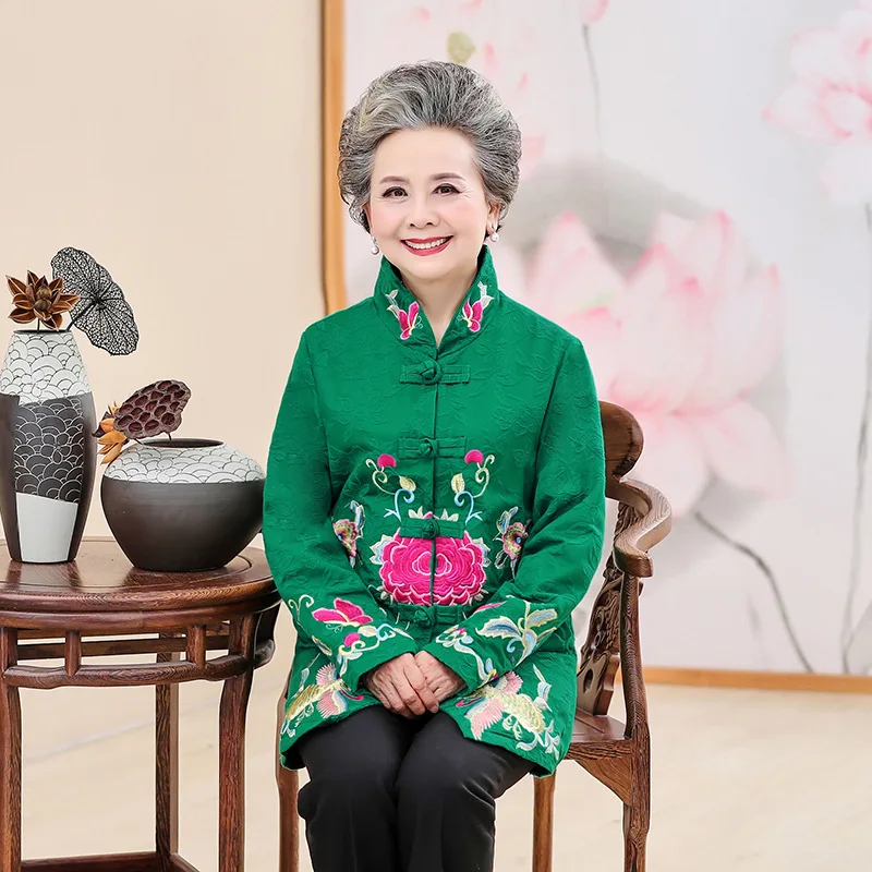 Elderly Autumn Clothing Long-sleeved Coat Ethnic-Style Grandma Embroidery Clothes Mom Spring And Autumn Tops Granny Stand Collar
Elderly Autumn Clothing Long-sleeved Coat Ethnic-Style Grandma Embroidery Clothes Mom Spring And Autumn Tops Granny Stand Collar