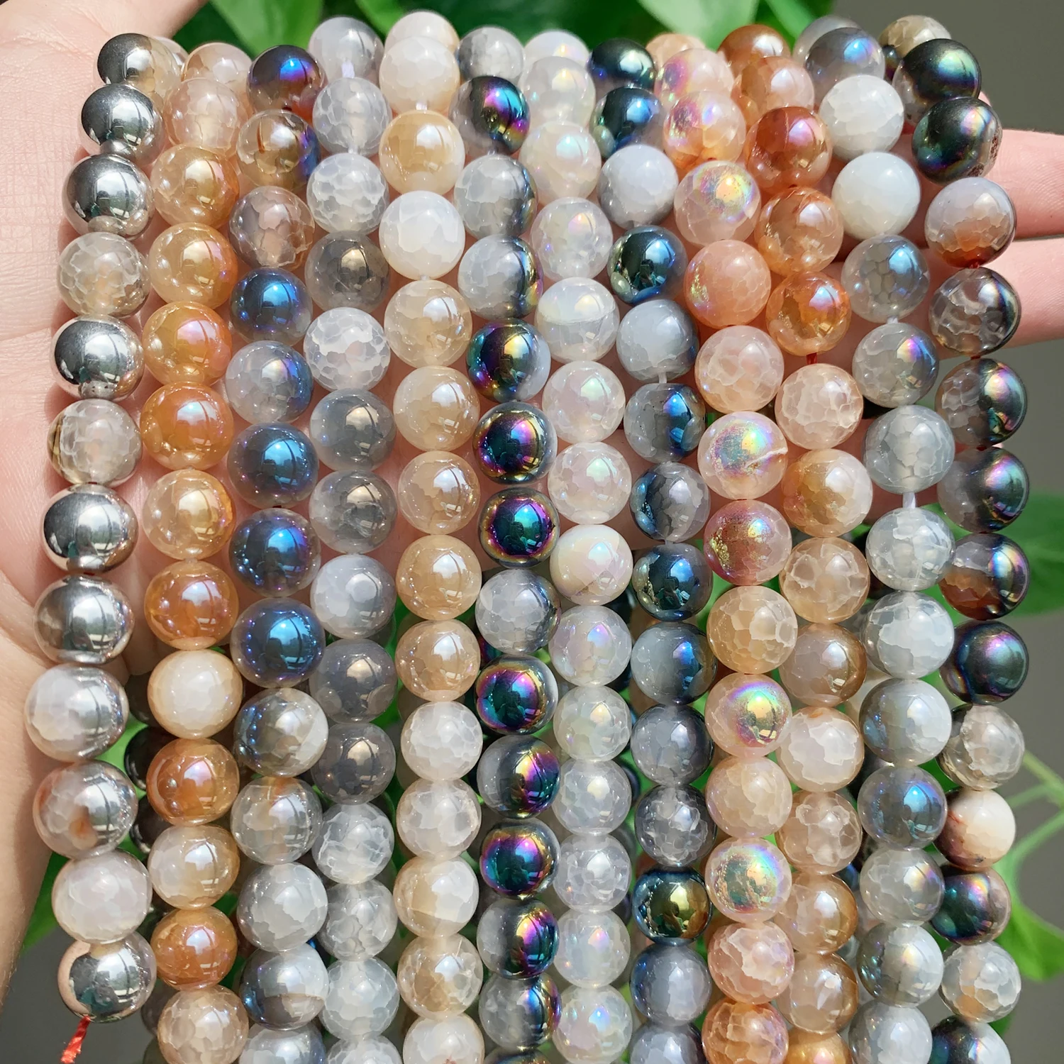 17 Style Natural Stone 6-10mm Glitter Multicolor Plated Cracked Crystal Agates Round Loose Beads for Jewelry Making Bracelets
17 Style Natural Stone 6-10mm Glitter Multicolor Plated Cracked Crystal Agates Round Loose Beads for Jewelry Making Bracelets