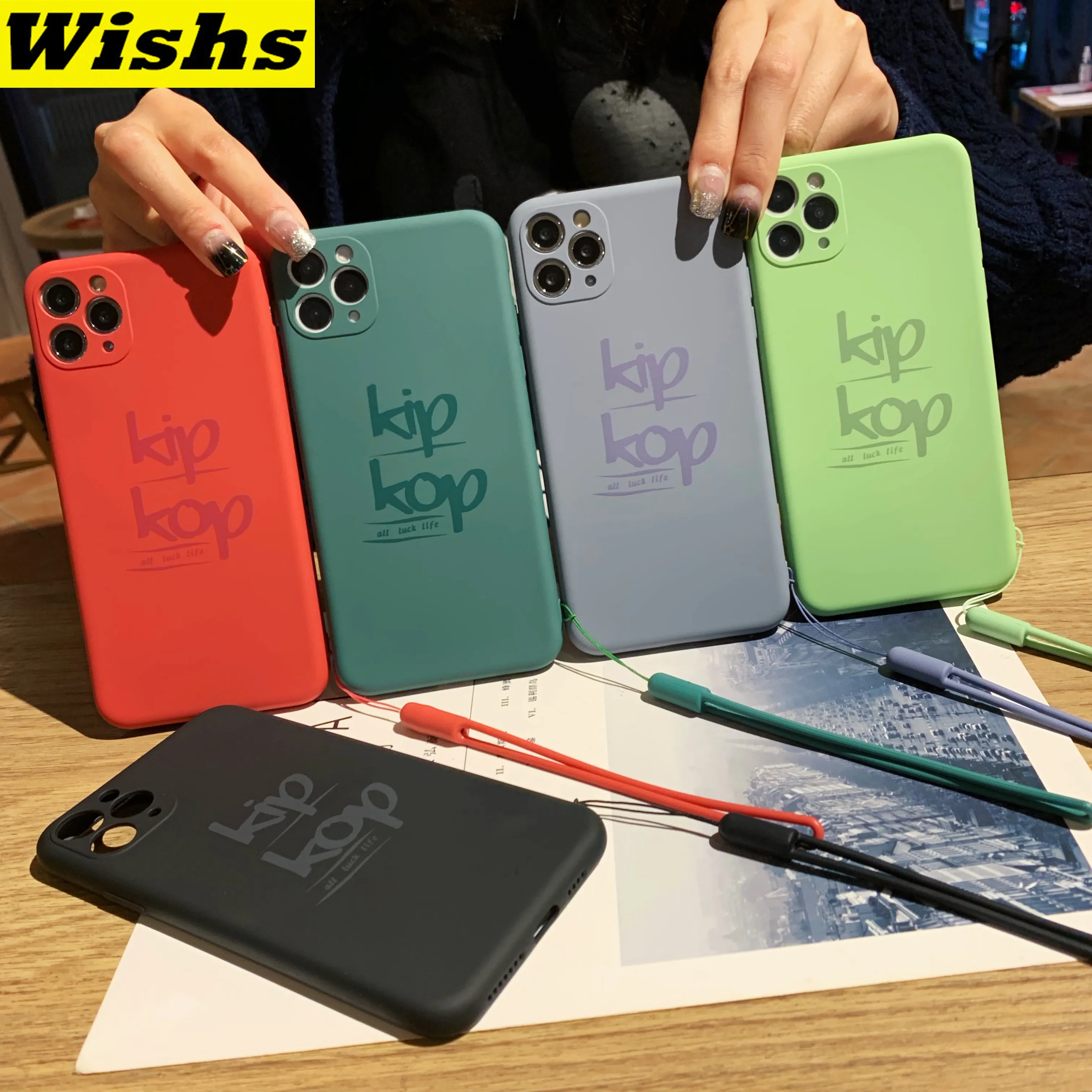 Camera Protection Phone Case For iPhone 11 Pro Max XR XS Max X 8 7 6 6S Plus Wrist rope Skin feel Silicone Kip Kop Slogan case
Camera Protection Phone Case For iPhone 11 Pro Max XR XS Max X 8 7 6 6S Plus Wrist rope Skin feel Silicone Kip Kop Slogan case
