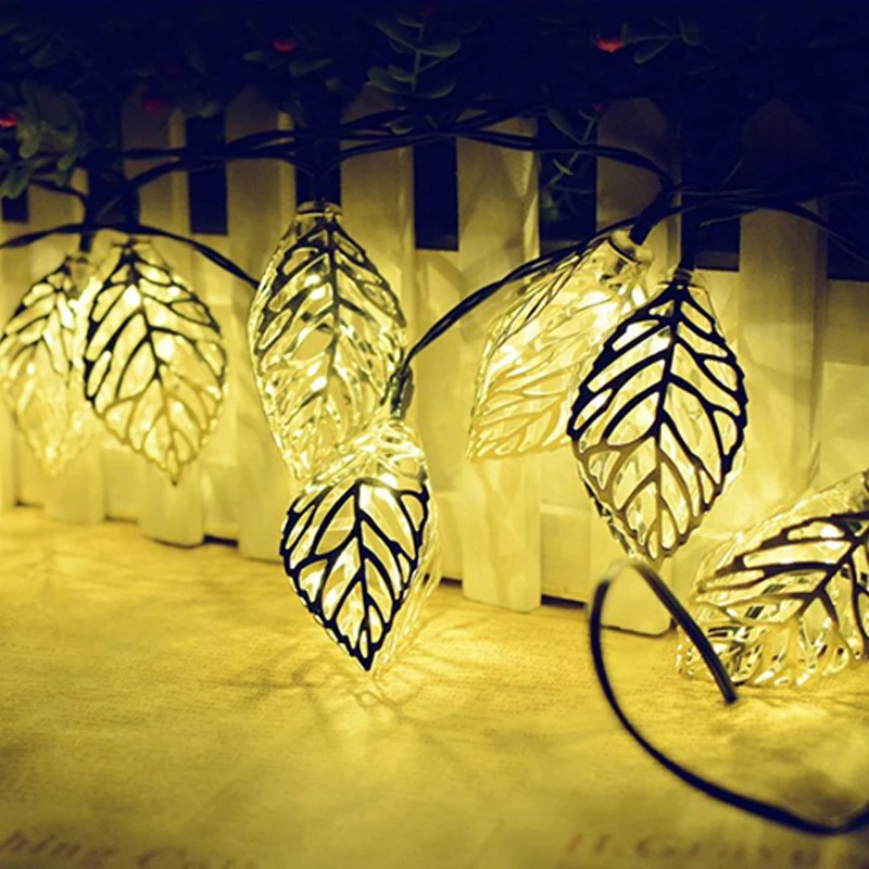 Solar Warm White Led Lights String 20 LED Iron Leaves Lights String Outdoor Waterproof Christmas Garden Decoration Supplies
Solar Warm White Led Lights String 20 LED Iron Leaves Lights String Outdoor Waterproof Christmas Garden Decoration Supplies
