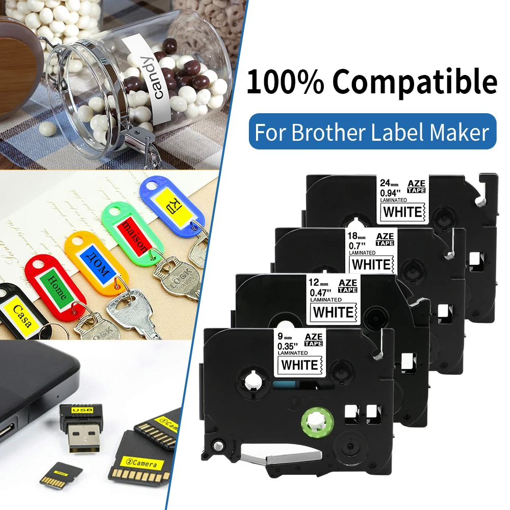 

231 Label Tape 12mm 9mm Compatible for Brother Label Maker Label Printer PTH110 P710BT tze-211 tze-221 tze-231 tze-S231 tze-241