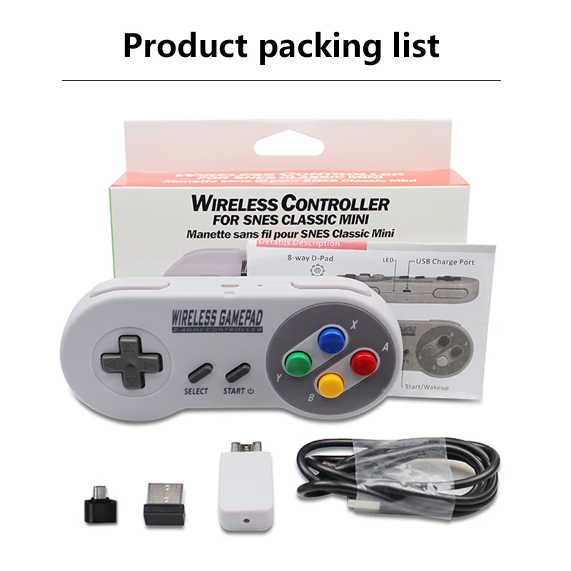 Colorful 2 Reciever Wireless 2.4G Game Controller Joypad Joystick Controller for SNES for Classic MINI for PC Windows for Switch
Colorful 2 Reciever Wireless 2.4G Game Controller Joypad Joystick Controller for SNES for Classic MINI for PC Windows for Switch