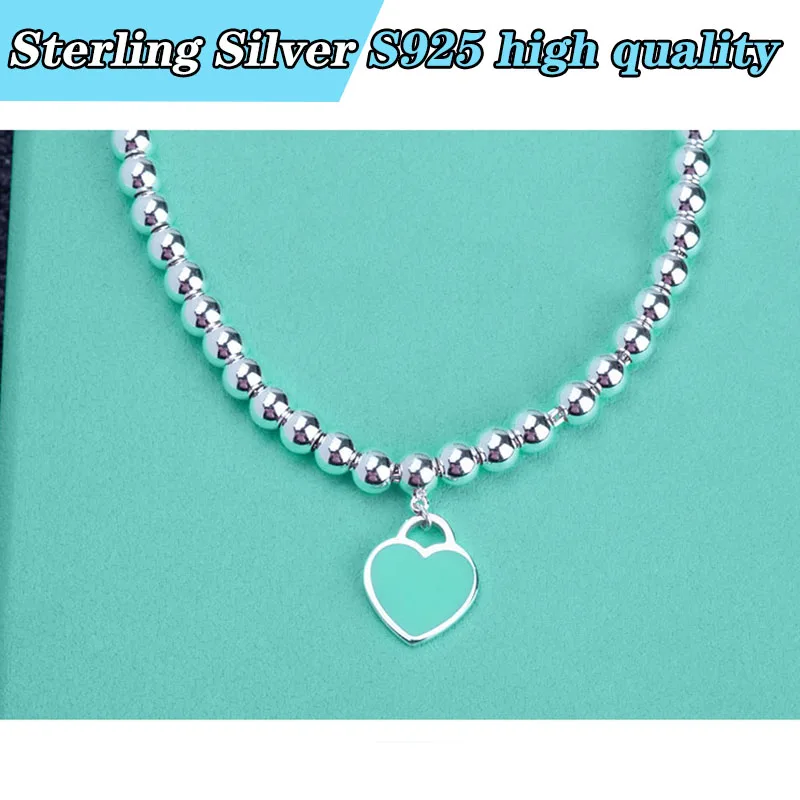 1: 1 Plata de Ley 925 señoras clásicas Azul forma de corazón 4mm bola joyas pulsera de cuentas regalo de
1: 1 Plata de Ley 925 señoras clásicas Azul forma de corazón 4mm bola joyas pulsera de cuentas regalo de