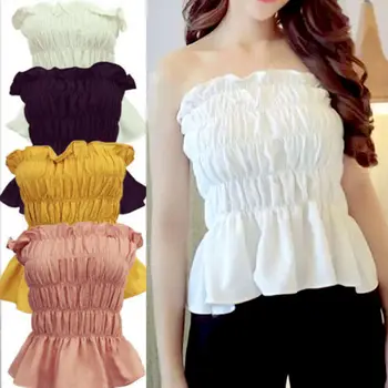 Fashion Strapless Women Casual Summer Sleeveless Off Shoulder Elastic Tube Tops Bra Blouse Bandeau Crop Tank Top Vest Shirt
Fashion Strapless Women Casual Summer Sleeveless Off Shoulder Elastic Tube Tops Bra Blouse Bandeau Crop Tank Top Vest Shirt