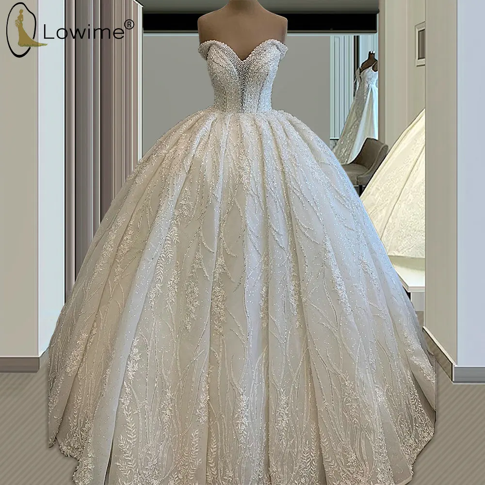 Mejor Venta 20 De Descuento Vestido De Fiesta De Princesa Brillante Vestidos De Novia Con Escote Corazon Vestidos De Lujo Con Pedreria Acampanados Vestidos De Novia